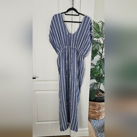 Striped Blue Maxi Dress - Picture 1 of 4